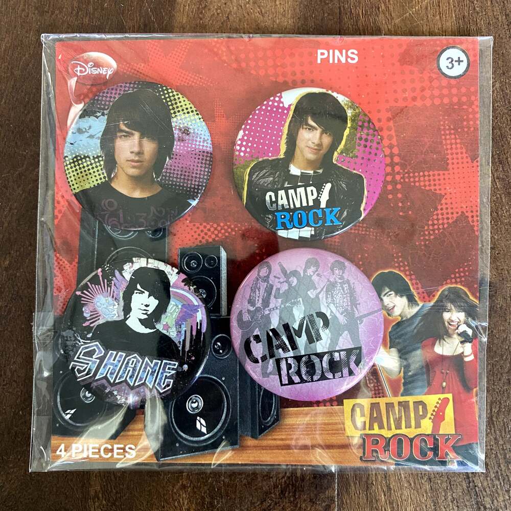 New Camp Rock Shane Disney Channel Button Pin Set Jonas Brothers